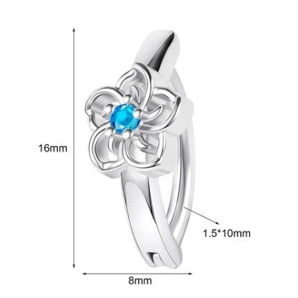 Flower Hinged Belly Bar 14G