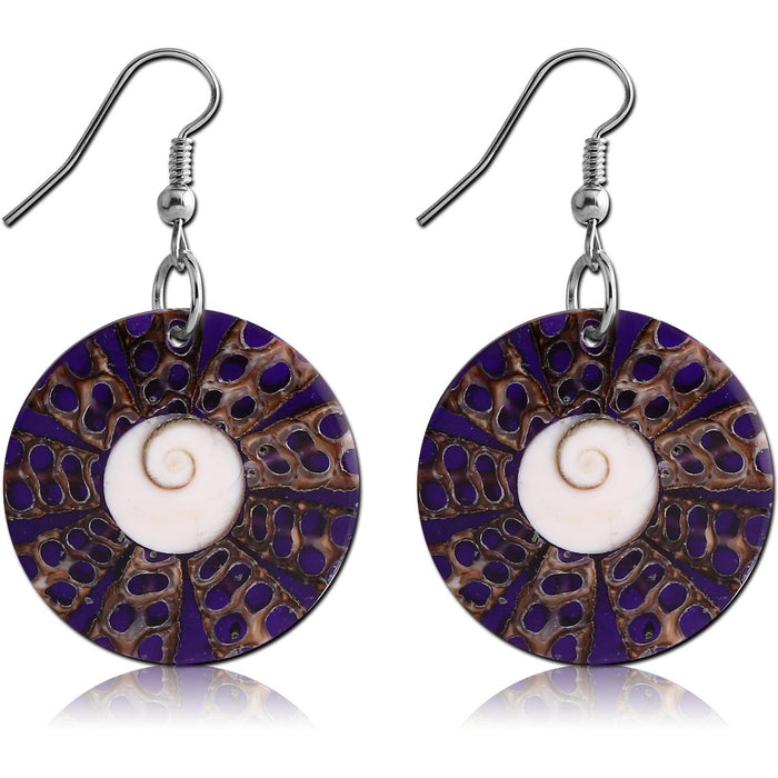 Shell Disc Earring Pair