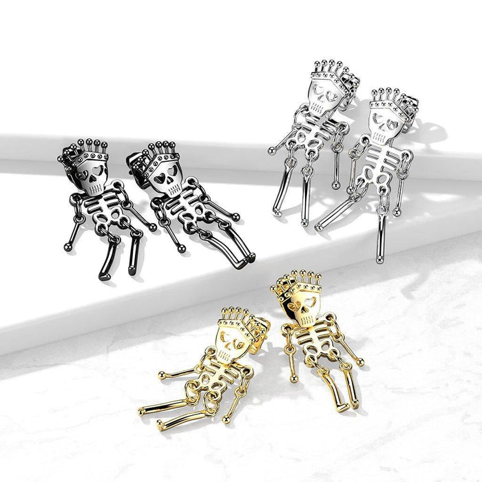 Skeleton Dangle Earrings Pair