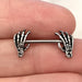 Skeleton Hands Nipple Bar 14G (Single)