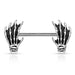 Skeleton Hands Nipple Bar 14G (Single)