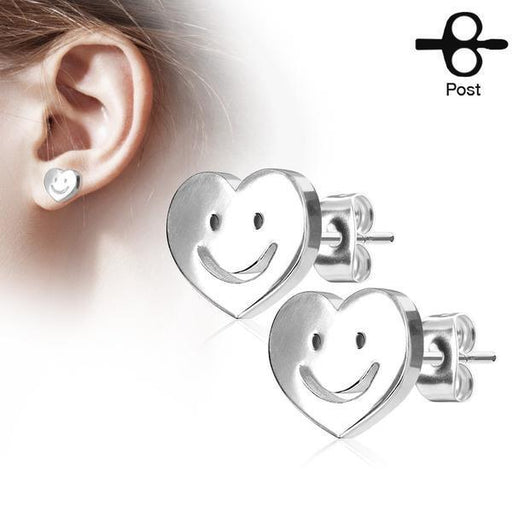 Smiling Heart Earrings Pair
