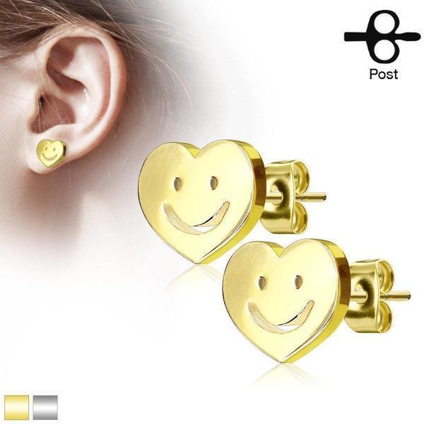 Smiling Heart Earrings Pair