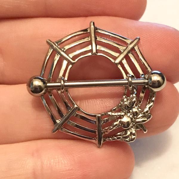 Spider and Web Nipple Shield 14G (Single)