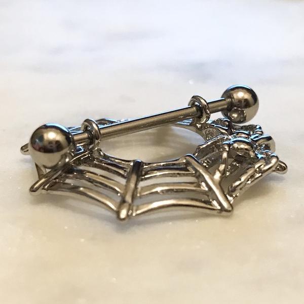 Spider and Web Nipple Shield 14G (Single)