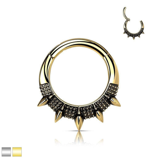 Spike Fan Hinged Ring 16G 8mm