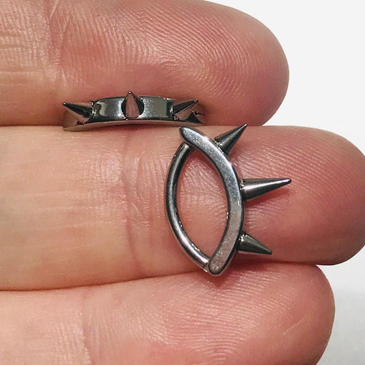 Spike Hinged Belly Bar 14G