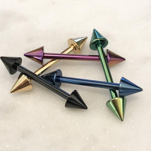 Spike Nipple Bar 14G