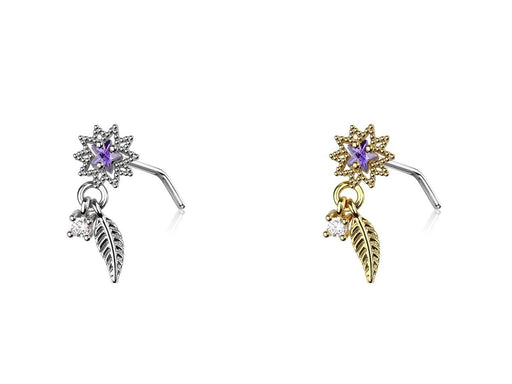 Star Leaf Dangle Nose L Bend 20G