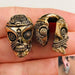 Steampunk Skull Brass Ear Weights PAIR
