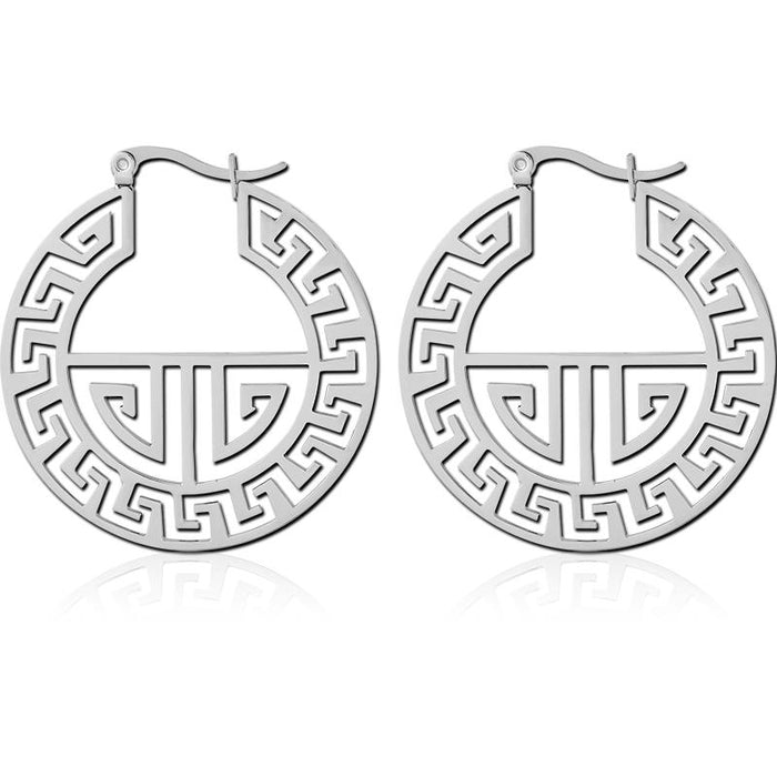 Steel Disc Earring Pair Style 2