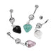 Stone Dangle Belly Bar 14G