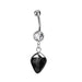 Stone Dangle Belly Bar 14G