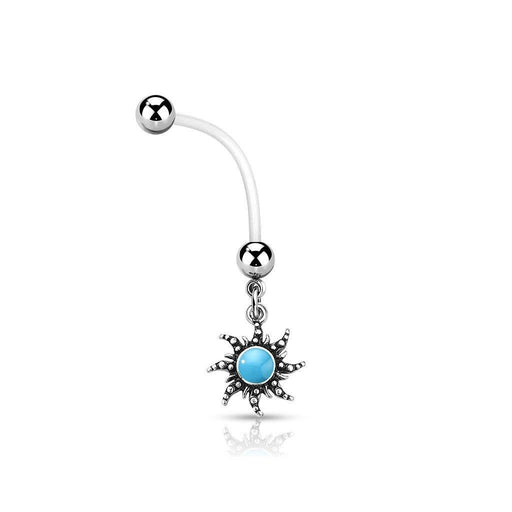 Sunburst Pregnancy Belly Bar 14G