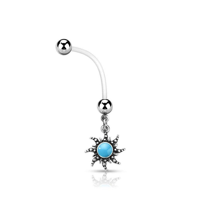 Sunburst Pregnancy Belly Bar 14G