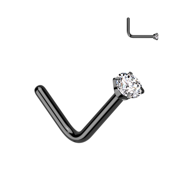 Titanium Prong Nose L Bend 20G 18G