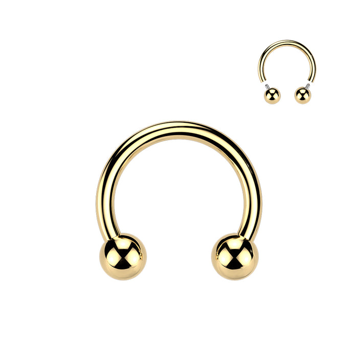 24kt Gold Plated Titanium I.T. Horseshoe 16G 14G