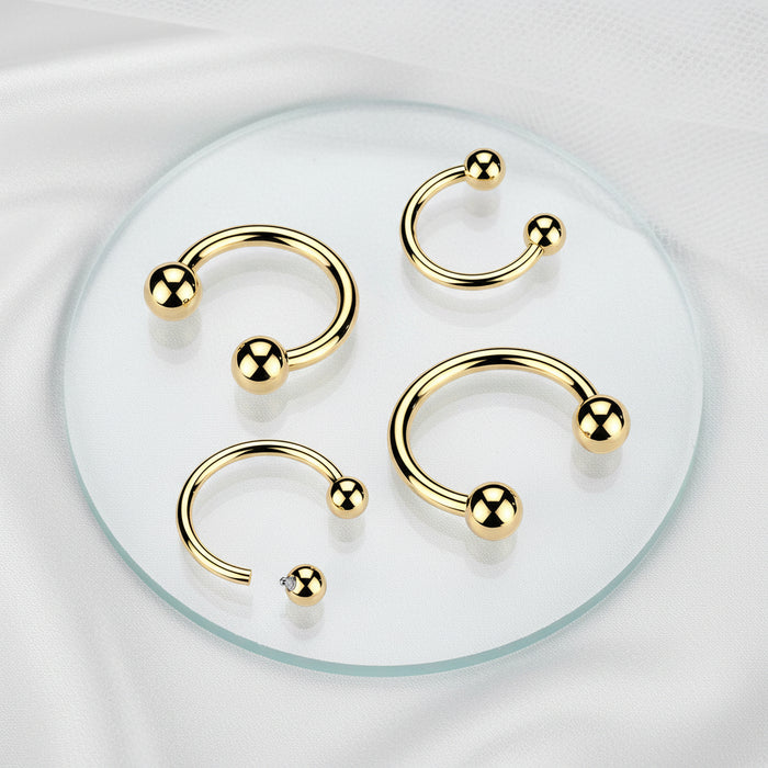 24kt Gold Plated Titanium I.T. Horseshoe 16G 14G