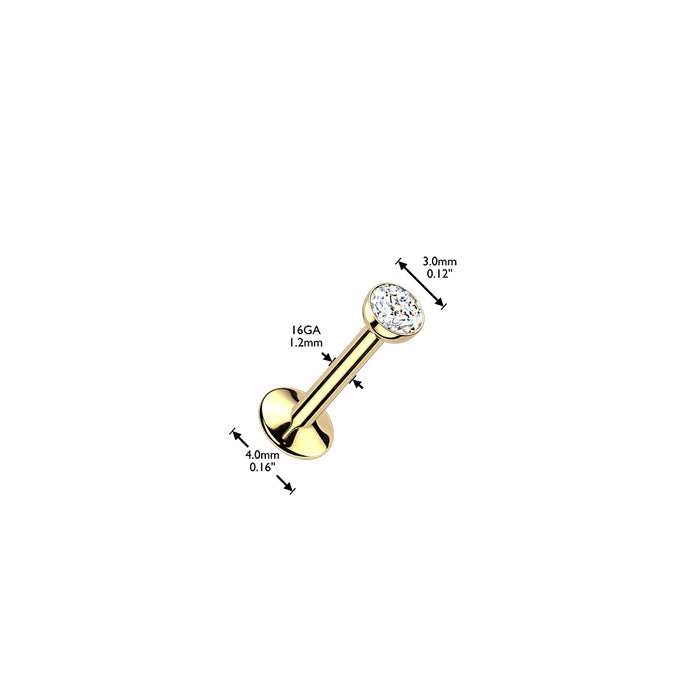 24kt Gold Plated Titanium I.T. Gem Labret
