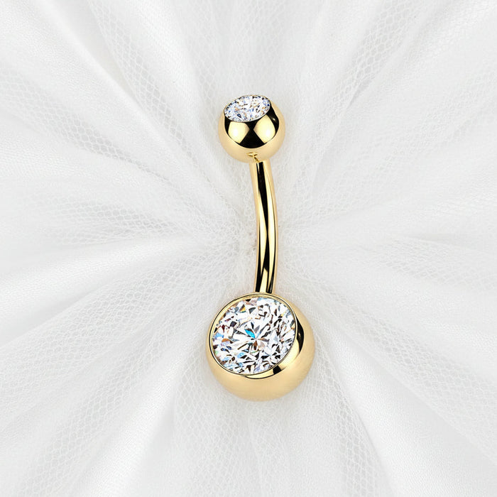 24kt Gold Plated Titanium I.T. Belly Bar 14G