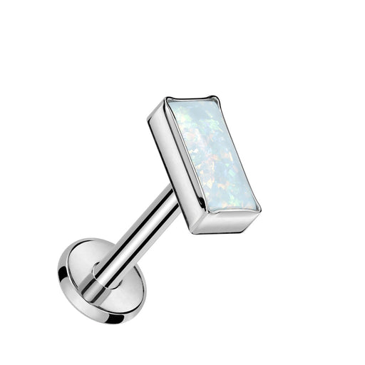 Titanium Opal Rectangle Labret 16G - Totally Pierced