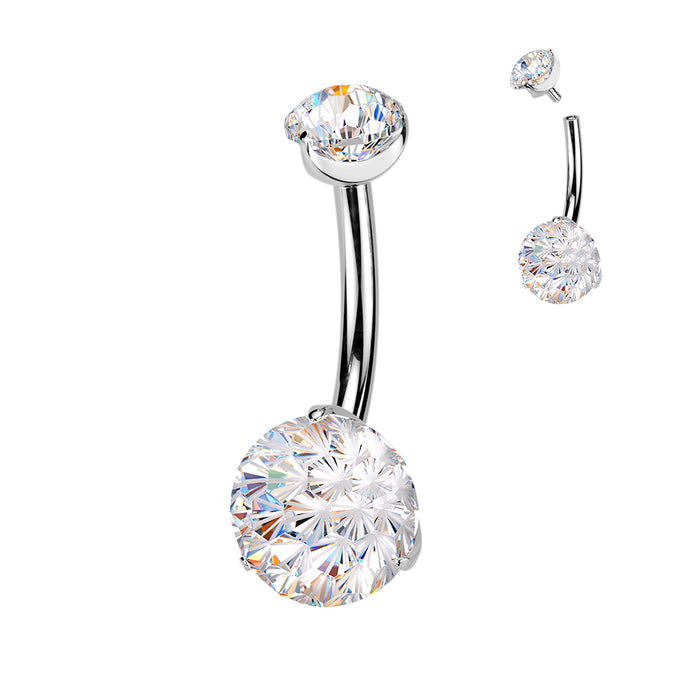 Titanium Fireworks Belly Bar 14G