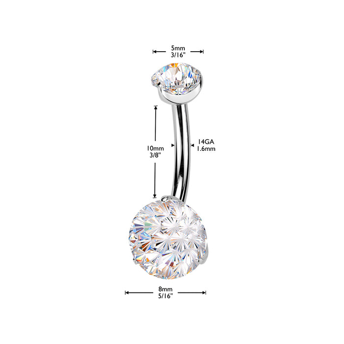 Titanium Fireworks Belly Bar 14G