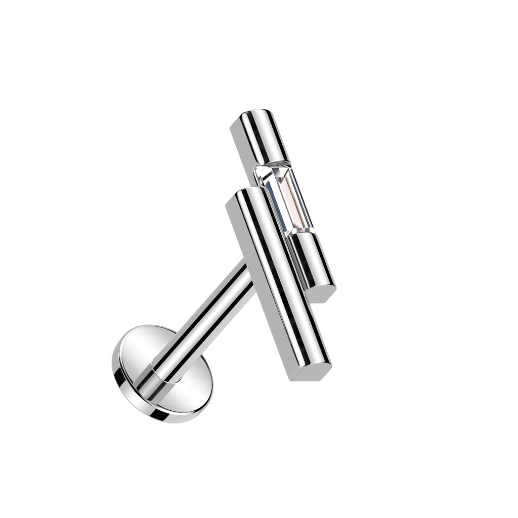Threadless Labret Taper Threadless Double Bar Labret — Totally Pierced