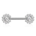 Threadless Gem Cluster Nipple Bar 14G