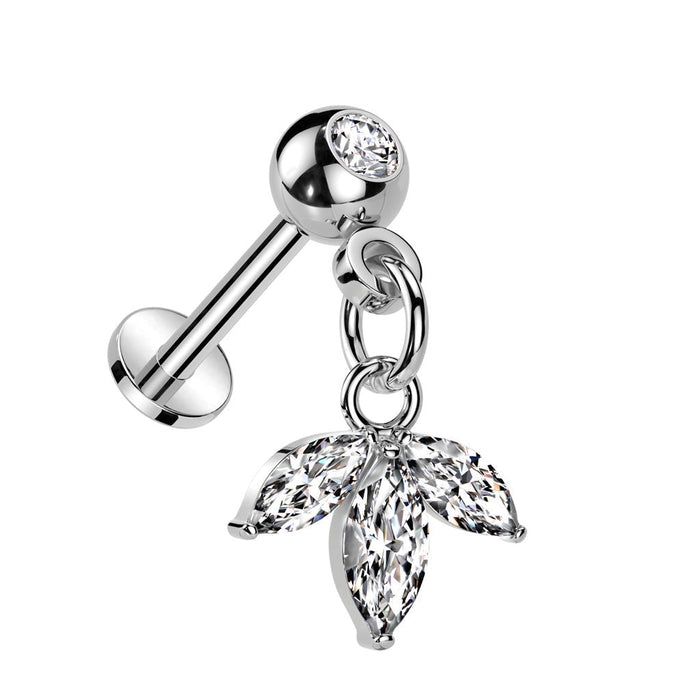 Threadless Leaf Dangle Labret