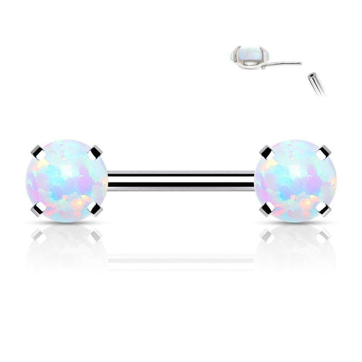 Threadless Opal Nipple Bar 14G