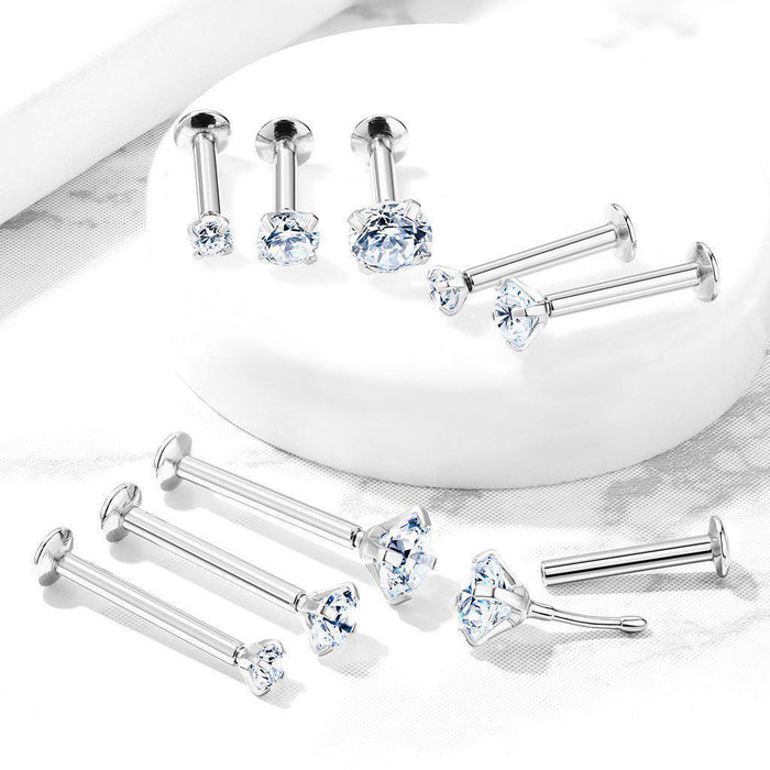 Threadless Prong Gem Labret