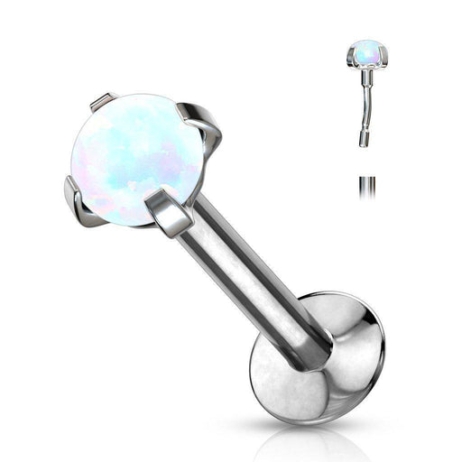 Threadless Prong Opal Labret