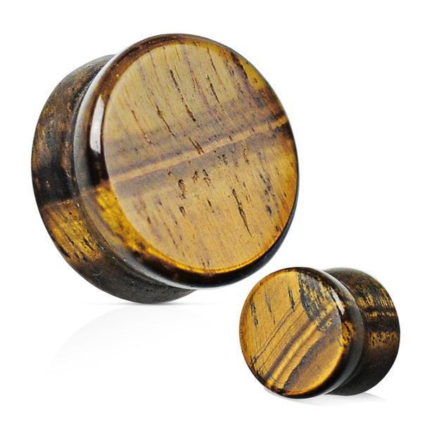 Tiger Eye Stone Plug 8G-1"