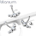 Titanium 5 Gem Belly Bar 14G