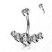 Titanium 5 Gem Belly Bar 14G