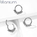Titanium Bead Row Hinged Ring 16G