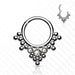 Titanium Beaded Gem Hinged Ring 16G 8mm