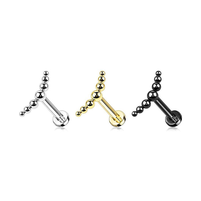 Titanium Beaded Row Labret 16G