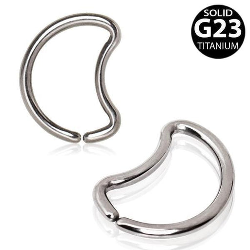 Titanium Crescent Ring 16G