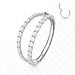 Titanium Double Side Paved Hinged Ring 16G