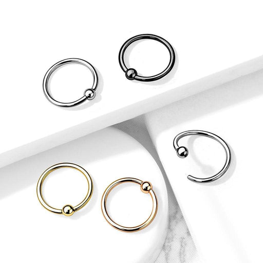 Titanium Fixed Ball Nose Ring 20G 18G