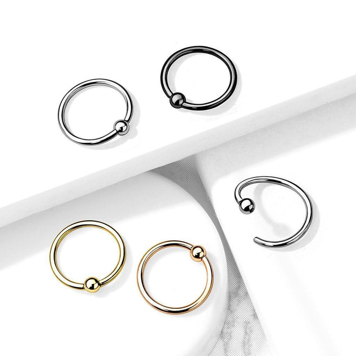 Titanium Fixed Ball Nose Ring 20G 18G