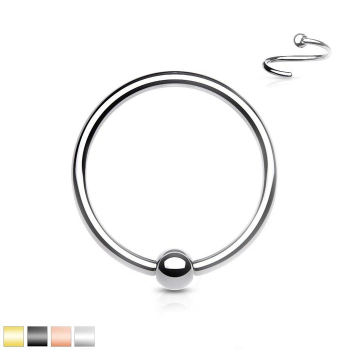 Titanium Fixed Ball Nose Ring 20G 18G