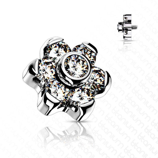 Titanium Flower Dermal Top 14G