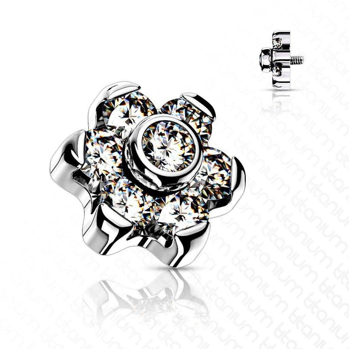 Titanium Flower Dermal Top 14G