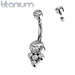 Titanium Gem Cluster Belly Bar 14G