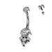 Titanium Gem Cluster Belly Bar 14G