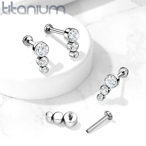 Titanium Gem Flow Labret 16G