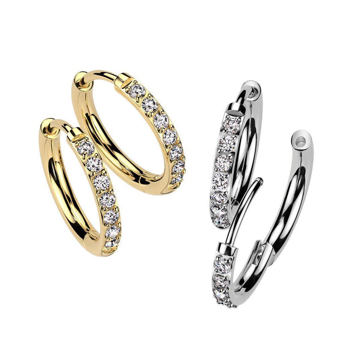 Titanium Gem Huggies Earrings Pair